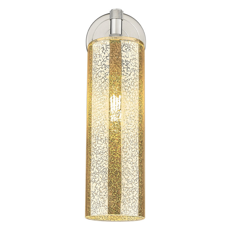 Applique murale 1 lumière Crown Point, Nickel satiné, Mercure, H 15 po x l 3,88 po x P 6,5 po