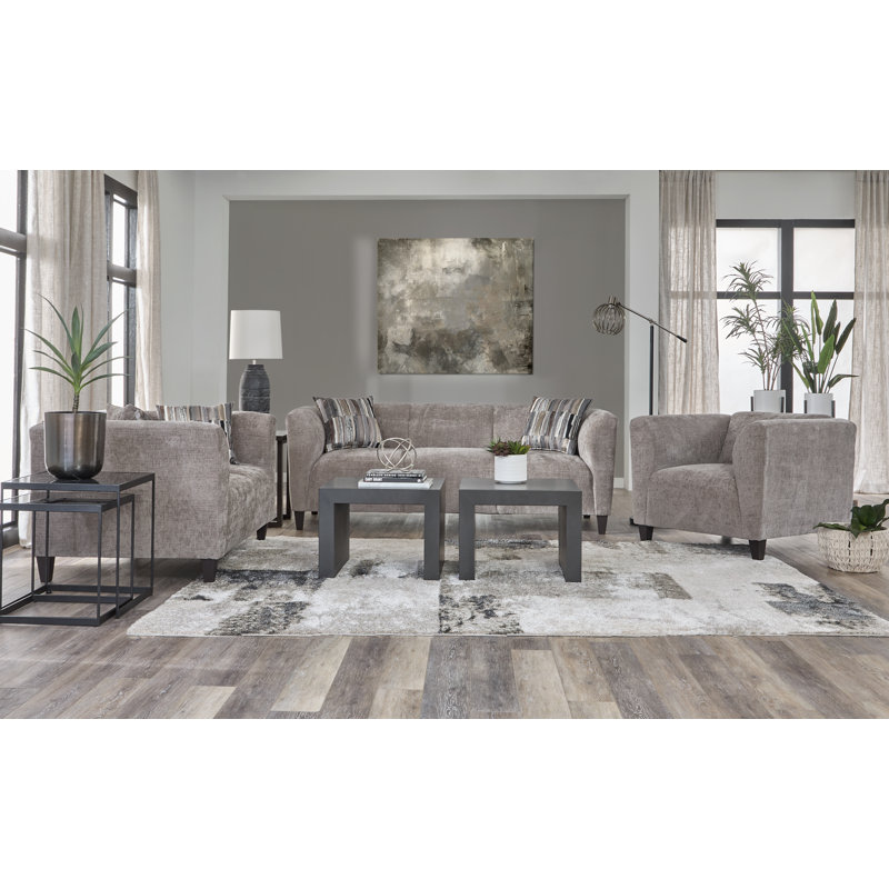 Canapé rembourré 84 po avec coussins gris anthracite Audace, Terre Lina