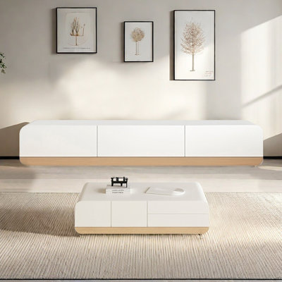 Wood TV Stand and Coffee Table Set