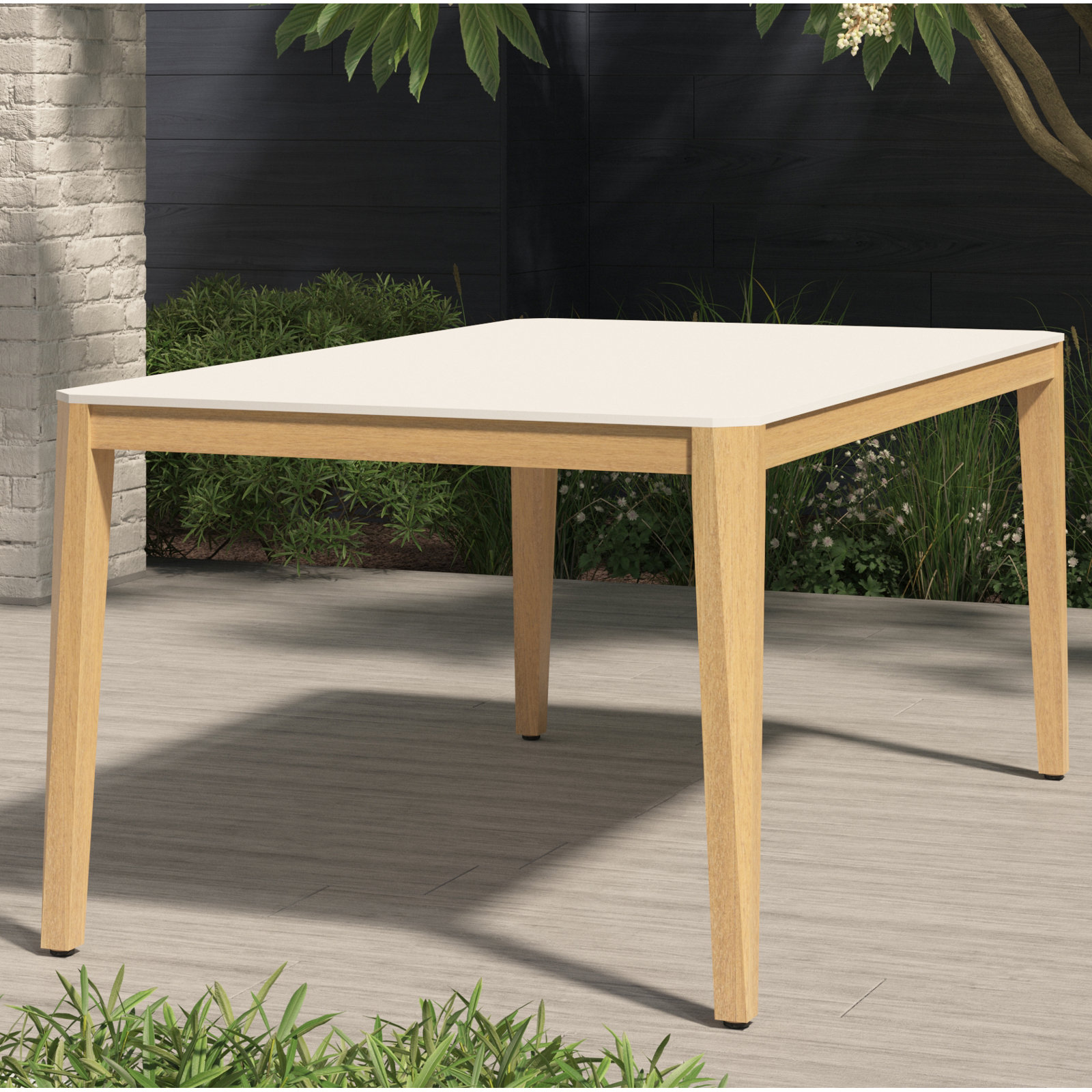 Grandos 67" Eucalyptus Patio Dining Set, White