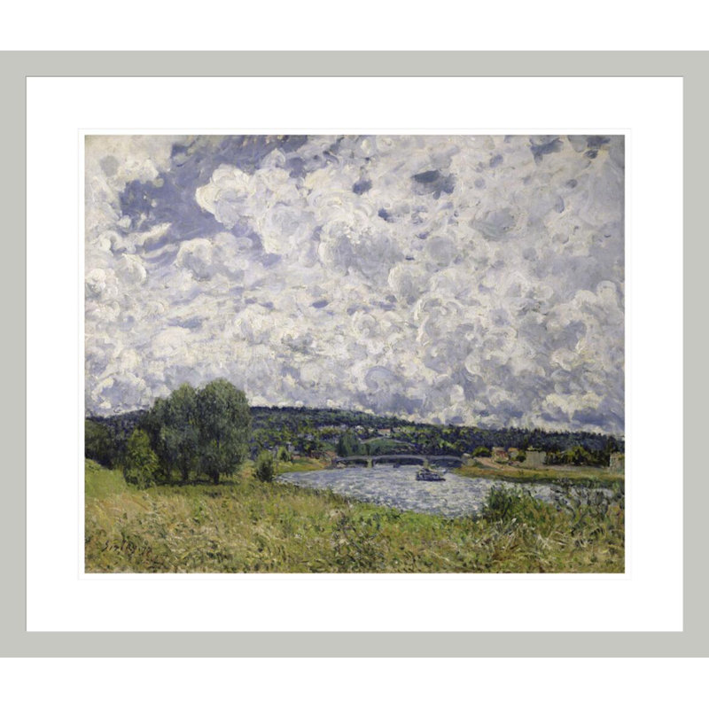 «The seine at Suresnes» par Alfred Sisley, impression giclée sur cadre, 23.5" H x 27.46" W