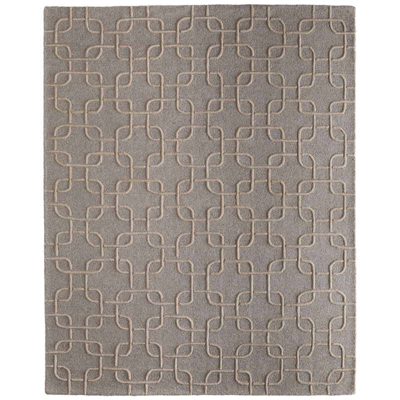 Kimball Transitional Trellis & Lattice Gray Area Rug, Rectangle 3'6" x 5'6"