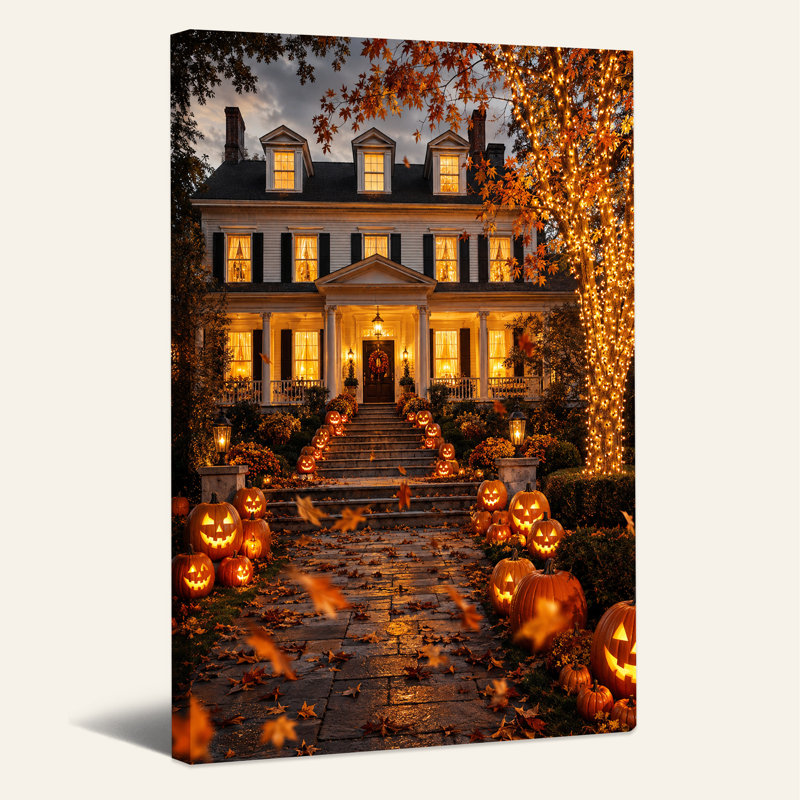 Art mural sur toile Grand Colonial Home, H 30 po x l 20 po