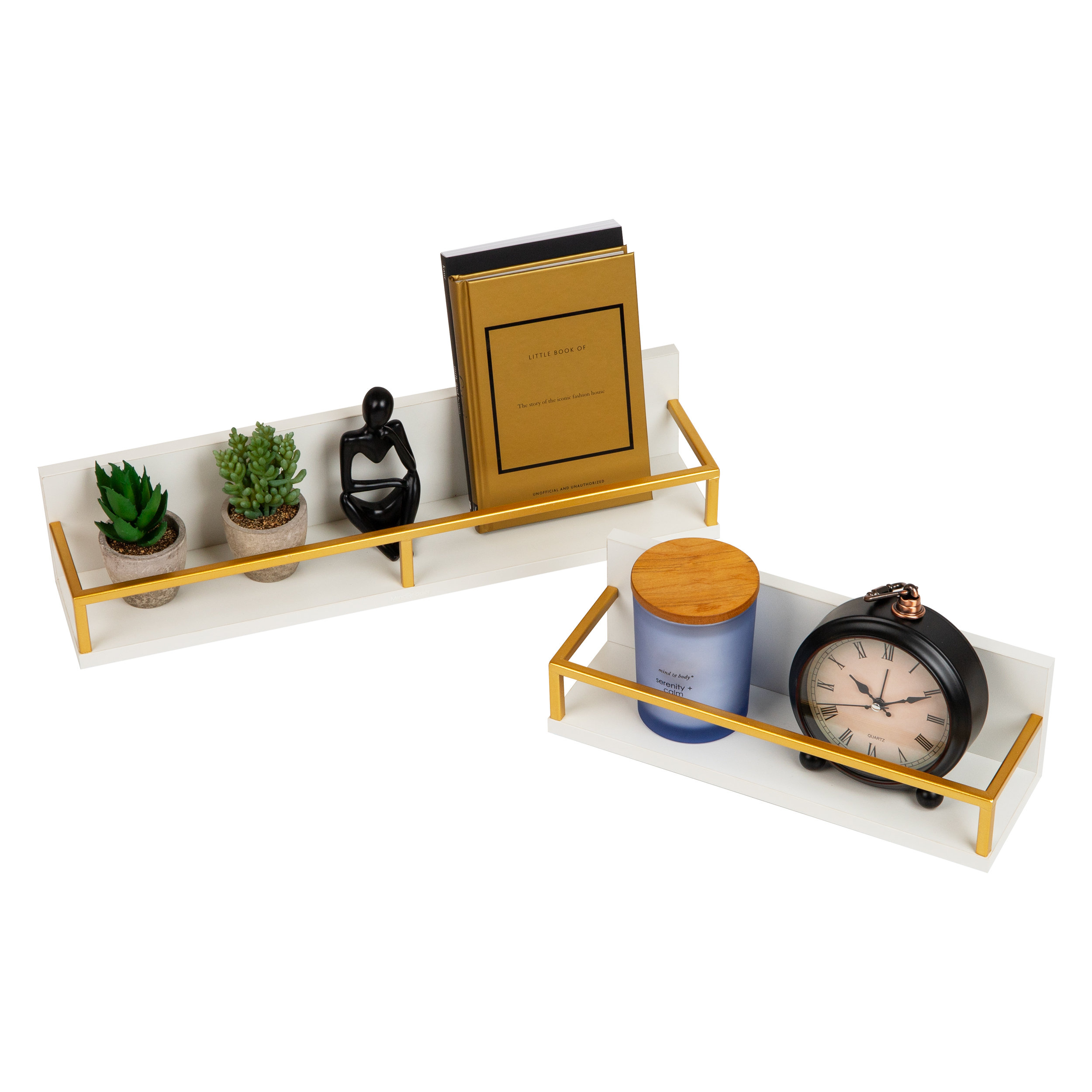 Mind Reader Floating Shelves, Wall-Mounted Office Organizers, Modern ...