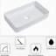 Lavabo vasque rectangulaire en céramique de qualité 24 x 14 - blanc, lisse, pour diverses utilisations
