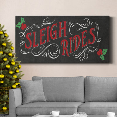 «Sleigh Rides», toile tendue avec châssis de qualité supérieure - prête à être accrochée