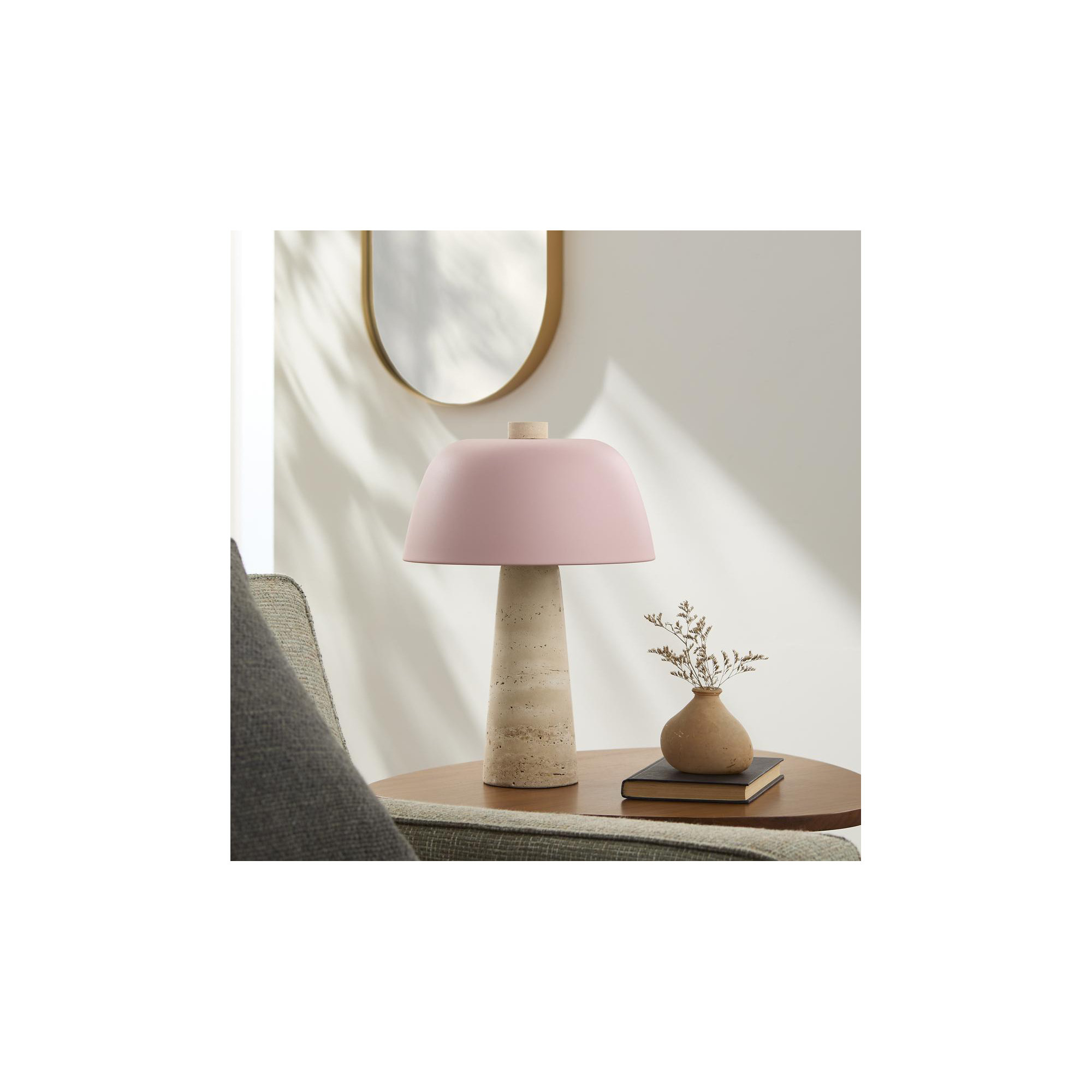 Maia Accent Table Lamp, 16.1" H x 11.4" W x 11.4" D, Pink