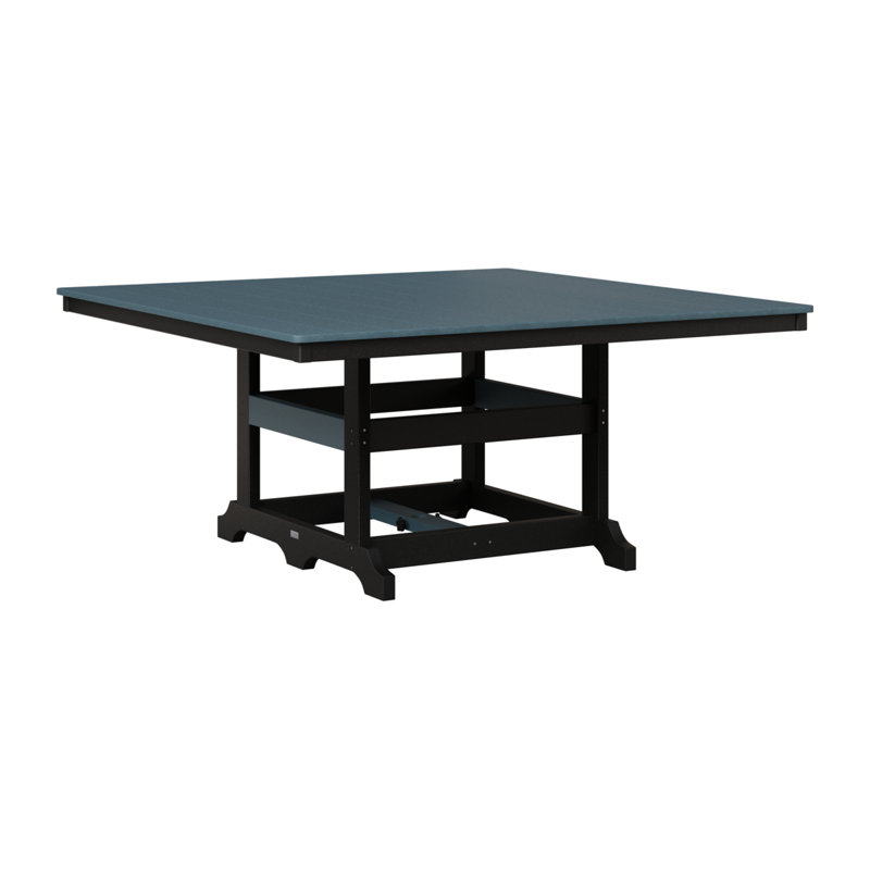 Garden Classic Outdoor Square Dining Table, Slate, Black