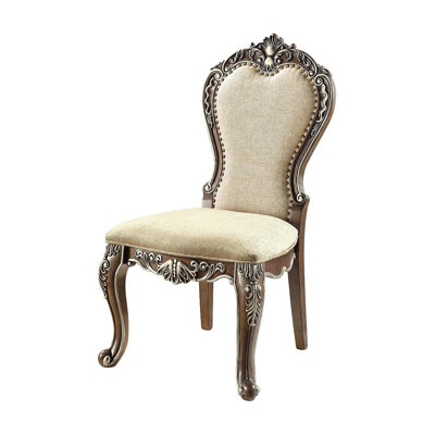 Alysheeya Upholstered Side Chair in Antique Oak (Set of 2)