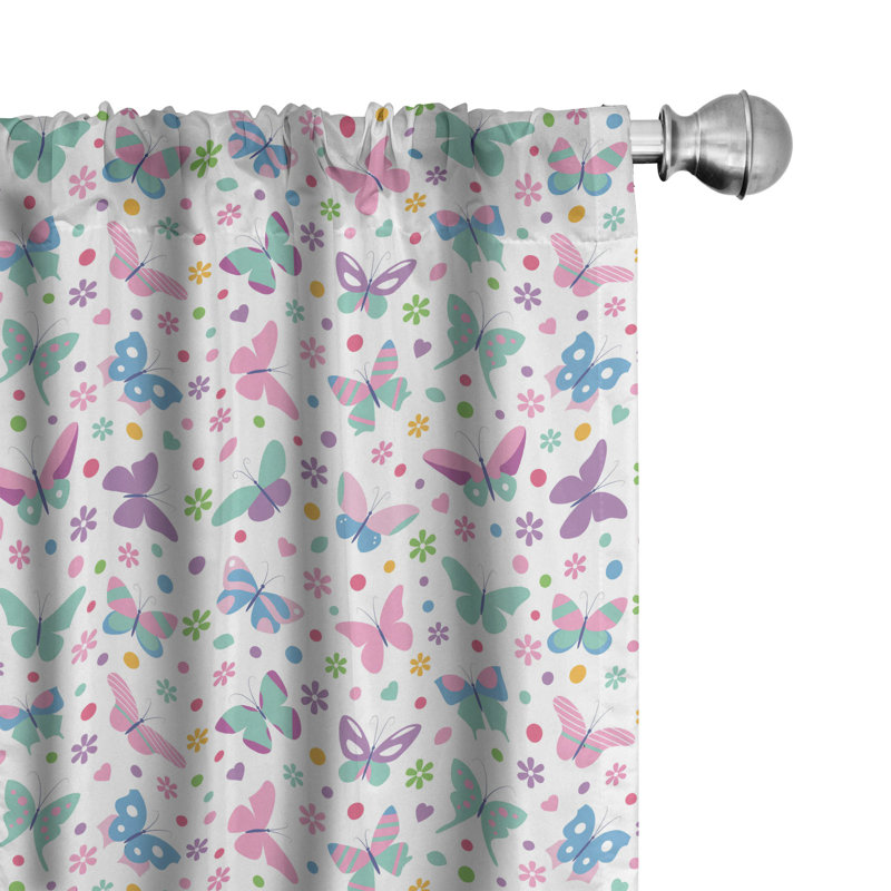 Floral Semi-Sheer Rod Pocket Curtain Panels, 28" x 84"