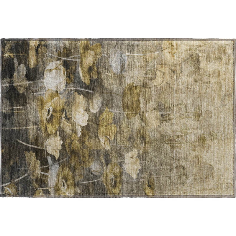 Premium Machine Washable Cerrito Taupe Rug, Rectangle 1'8" x 2'6"