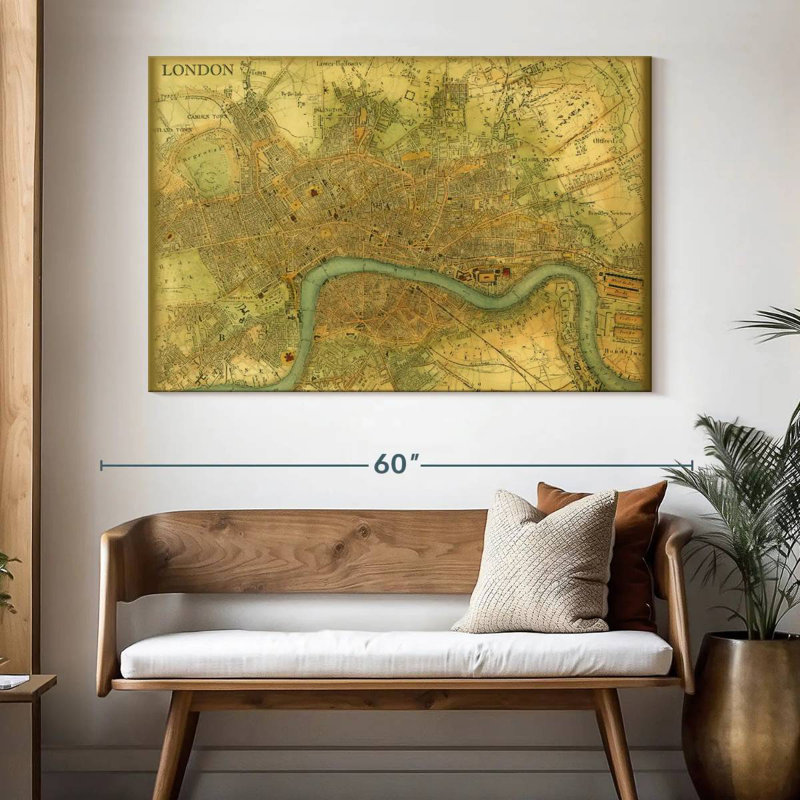 Carte Aliaz de Londres, H 34 po x l 51 po