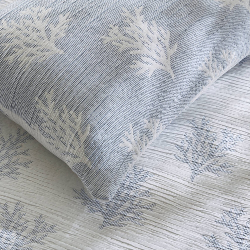 Ensemble de courtepointe mini 3 pièces pour lit double/queen, bleu