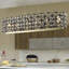 Lustre - Luminaire suspendu en cristal contemporain de 39 po, finition noire et dorée, luminaire de style moderne géométrique
