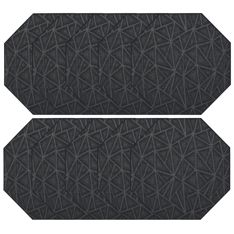 Ensemble de tapis gris foncé Furnish My Place, Octogone 2 pi