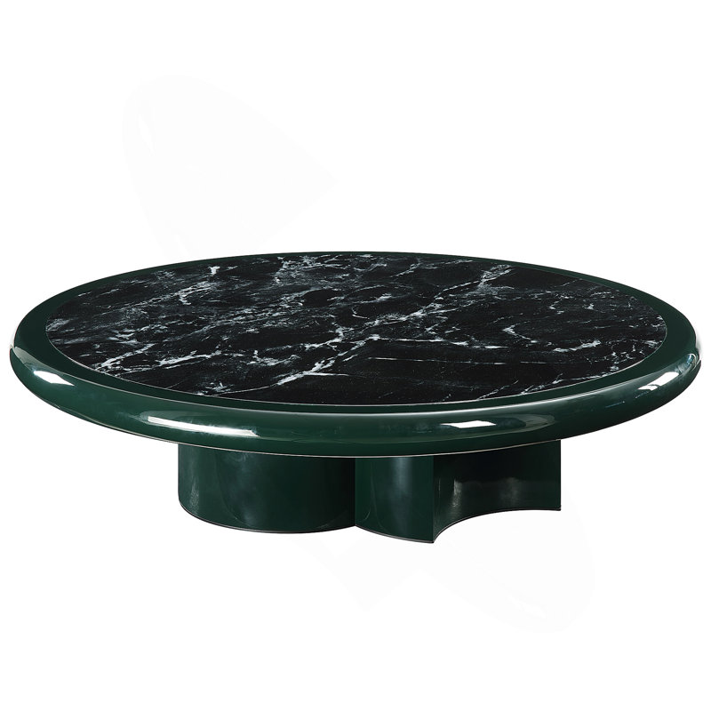 Dessus en marbre, table basse vert foncé