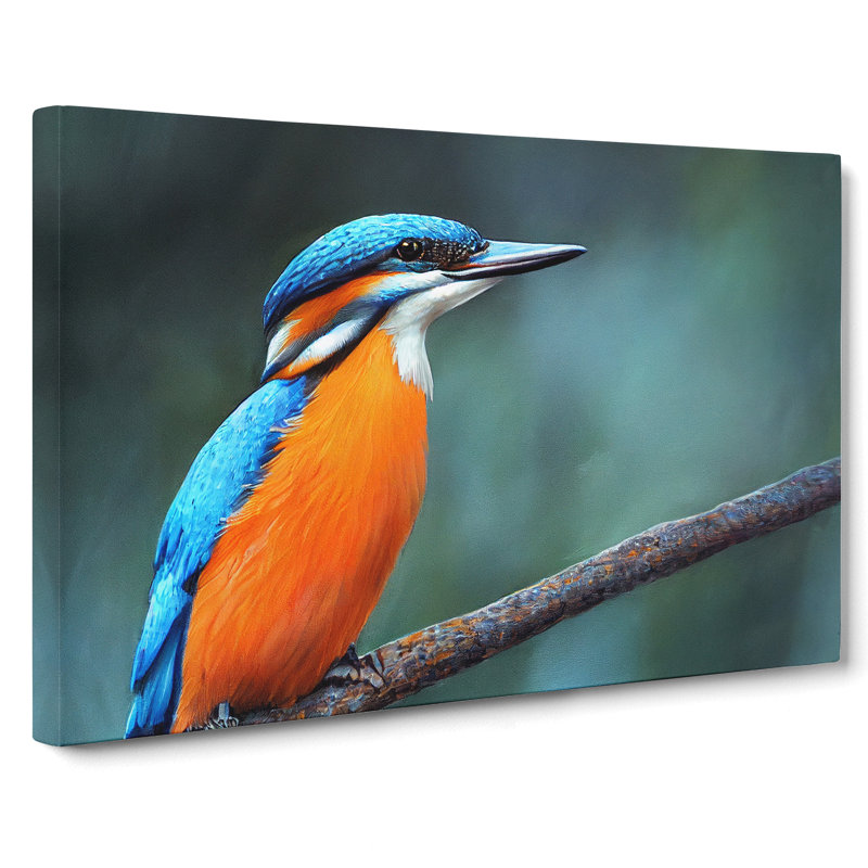 Welcoming Kingfisher Bird - Wrapped Canvas, 40cm H x 60cm W x 3cm D