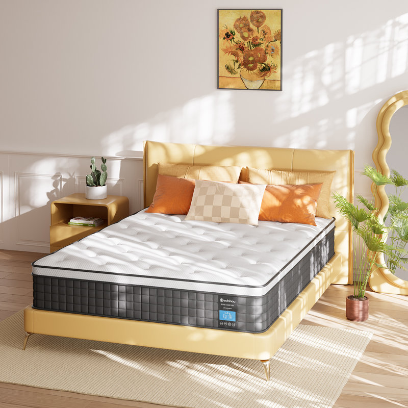 Medium Hybrid Mattress With Pocket Springs And High Resilience Foam, Mattress In A Box, Oeko-Tex Certified, Twin, 10"