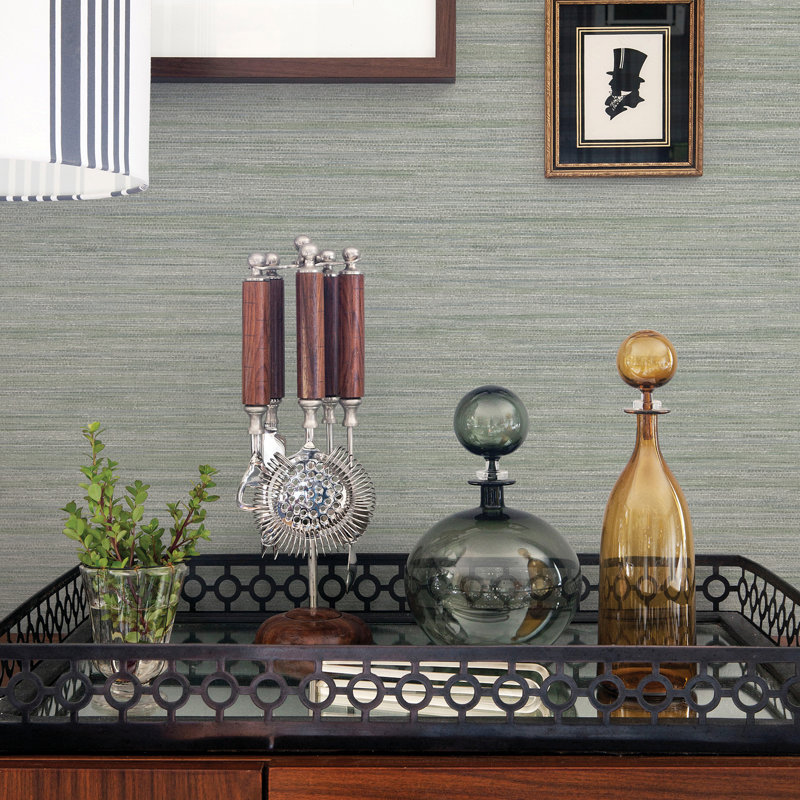 10.06m x 52.07cm Semi-Gloss Paste the Wall Wallpaper Roll, Sage