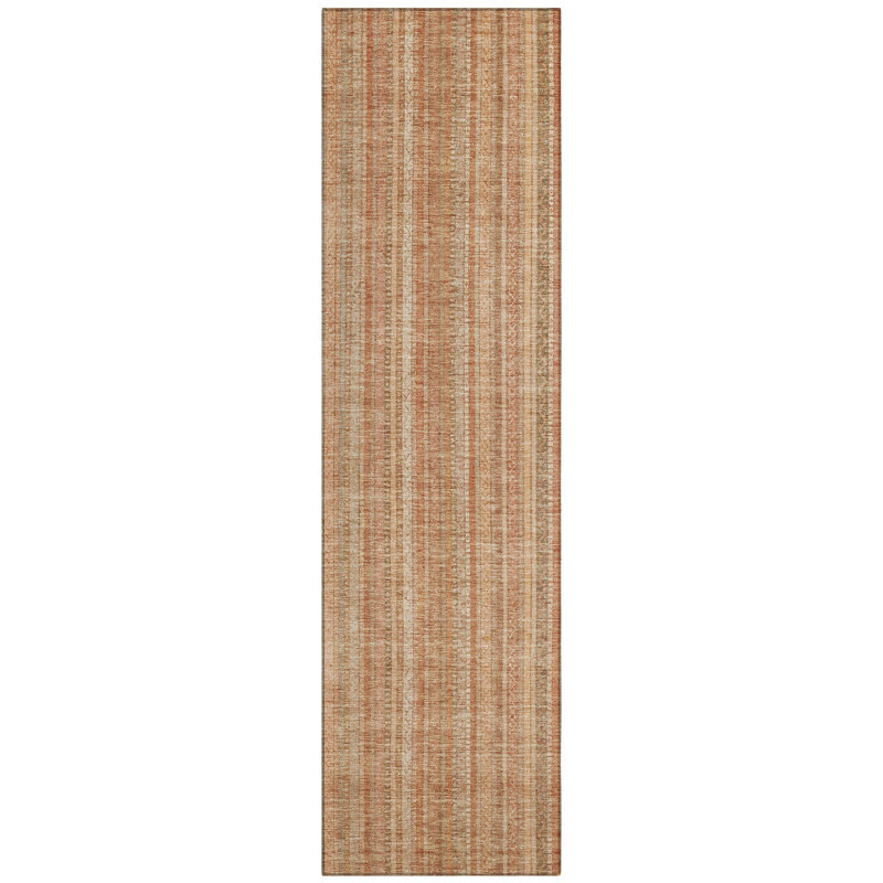 Emberith Orange Washable Indoor-Outdoor Rug - LOOMLAN, 2'3" x 7'6"