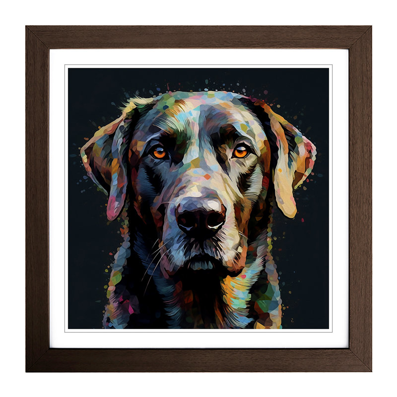 Labrador Retriever Glitch - Framed Print, Walnut