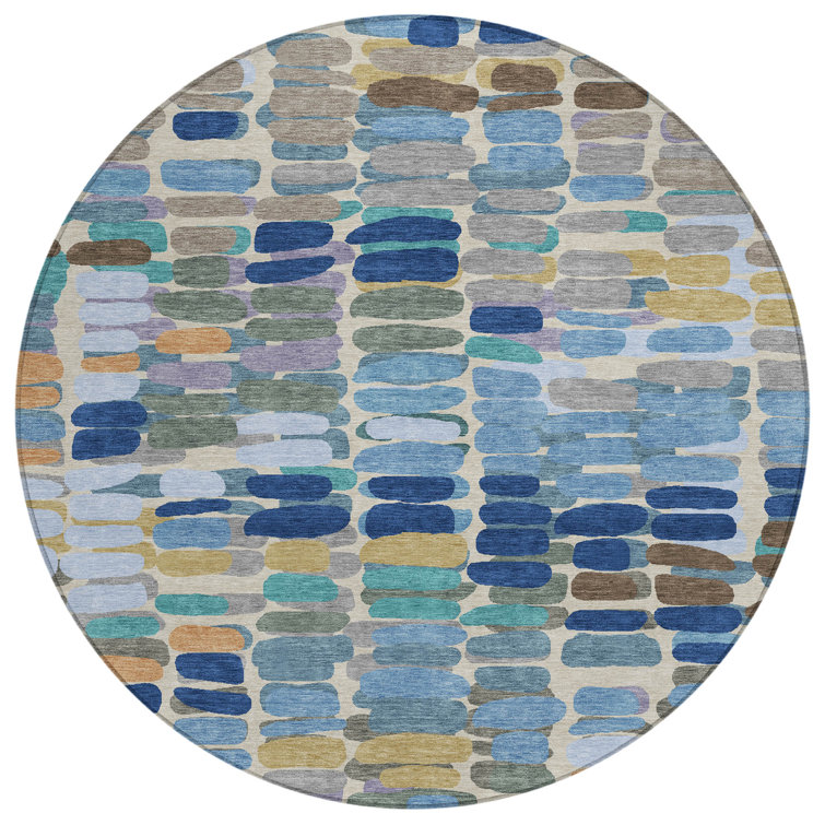 Machine Washable Indoor/Outdoor Molewski ACN2349 Abstract Rug