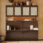 Lit escamotable simple avec armoire supérieure, lit pliable peu encombrant avec lumière et USB, espresso-1998507511