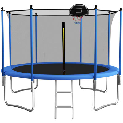 SENCHO GINSYTALIOR Round Backyard Trampoline with Safety Enclosure