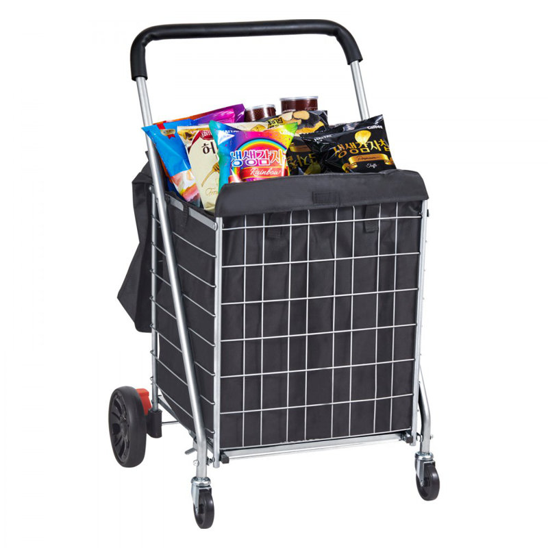 Folding Shopping Cart, 200 lbs Max Load Capacity, Grocery Utility Cart