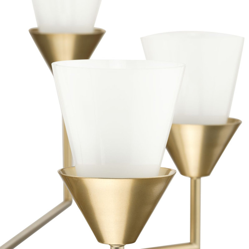 Pinellas Soft Gold 8-Light Chandelier with Opal Glass Shades