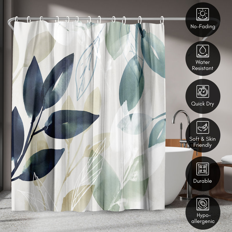 Botanical Shower Curtain Green Sleeves by PI Creative Art