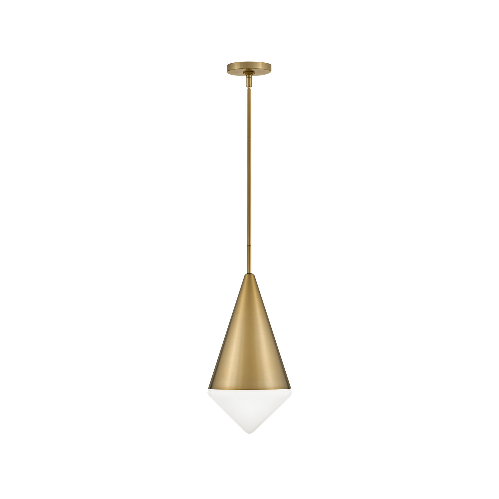 Gilroy Single Light Steel Dimmable Pendant, Lacquered Brass