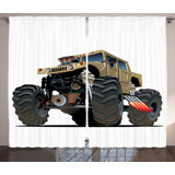Polyester Semi Sheer Curtain Pair