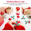100 pièces de mini embellissements de baies de houx à trois feuilles pour Noël