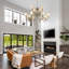 55" Wide 12-Light 2-Light Chandelier with Beige Fabric Shades-150849955