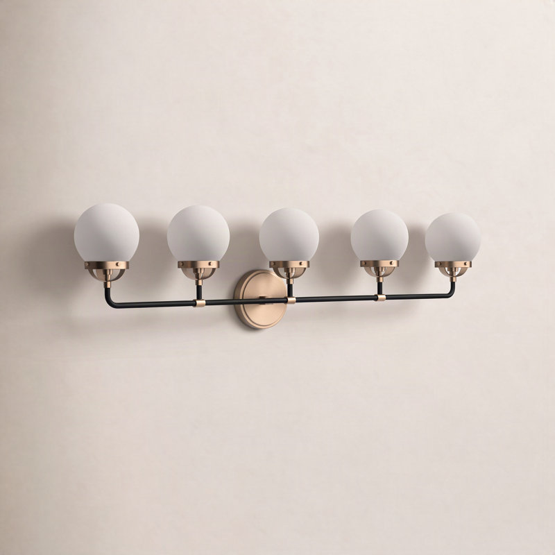 Newport 5-Light Steel Vanity Light, No , Satin Brass