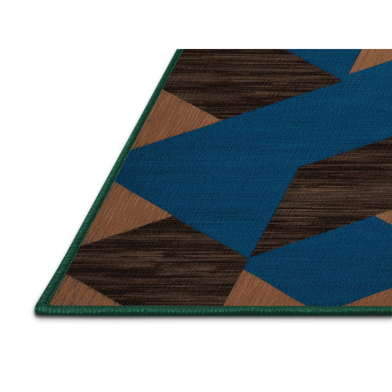 Machine Washable Botanical Brown Area Rug, Rectangle 3' x 5'