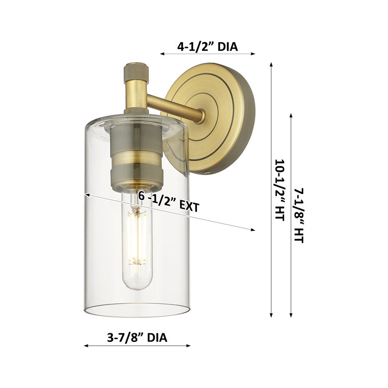 Applique murale 1 lumière Crown Point, H 10,5 po x l 3,88 po x P 6,5 po, Nickel satiné, Mercure