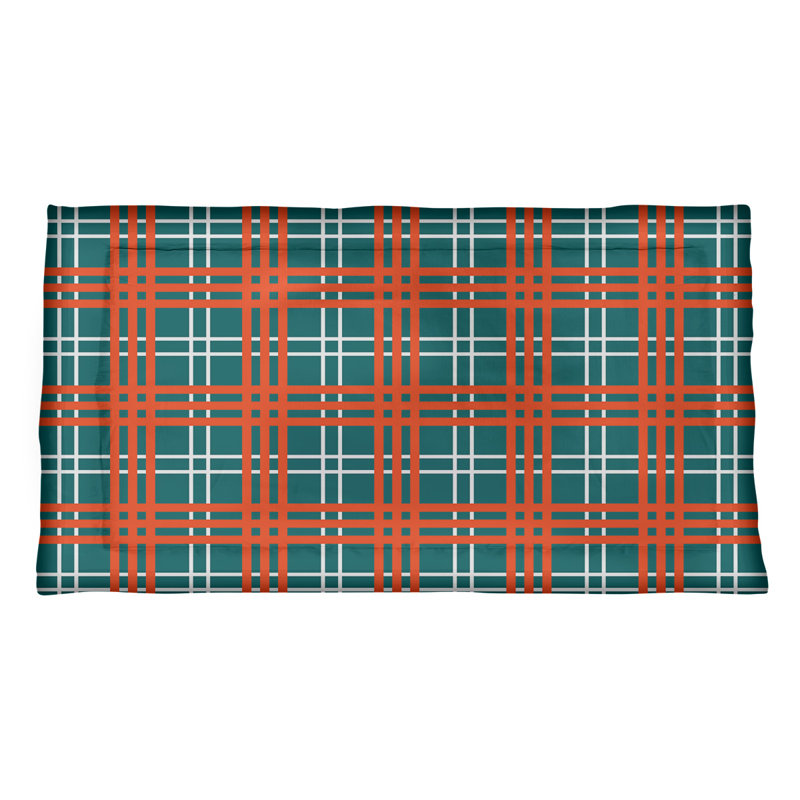 Taie décorative enveloppe de polyester Chicago, Simple, Bleu / Blanc / Orange