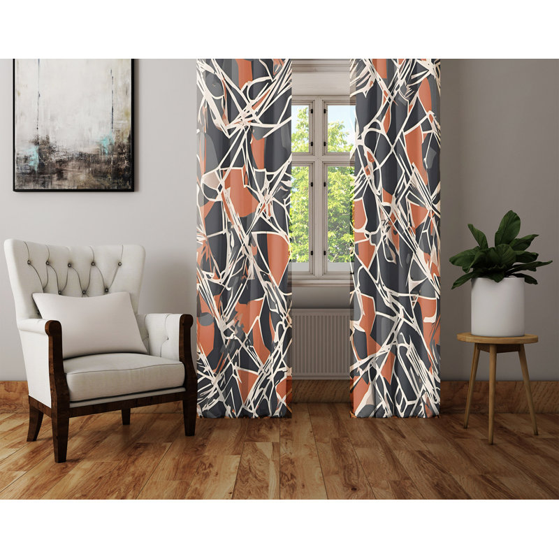 Semi Sheer Curtain Pair, 40" W x 82" L
