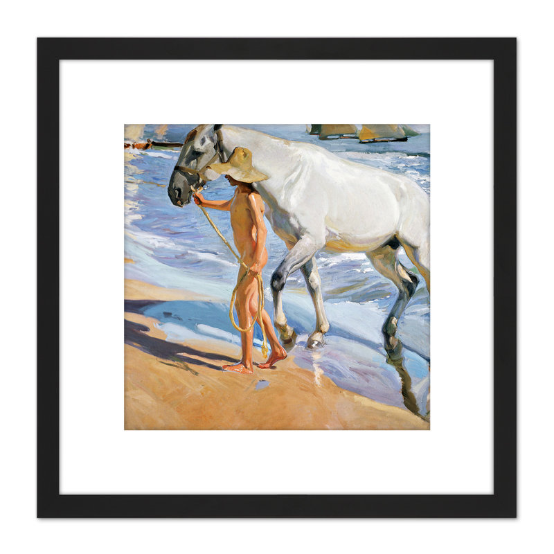 The Horse's Bath by Joaquín Sorolla - Single Picture Frame Painting