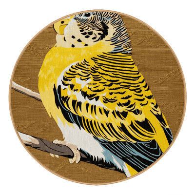  Tapis lavable jaune à chevron perruche