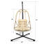 Fauteuil à œufs pivotant avec support Fauteuil suspendu en osier de rotin pour l'intérieur et l'extérieur avec support de type C, avec coussin et oreiller