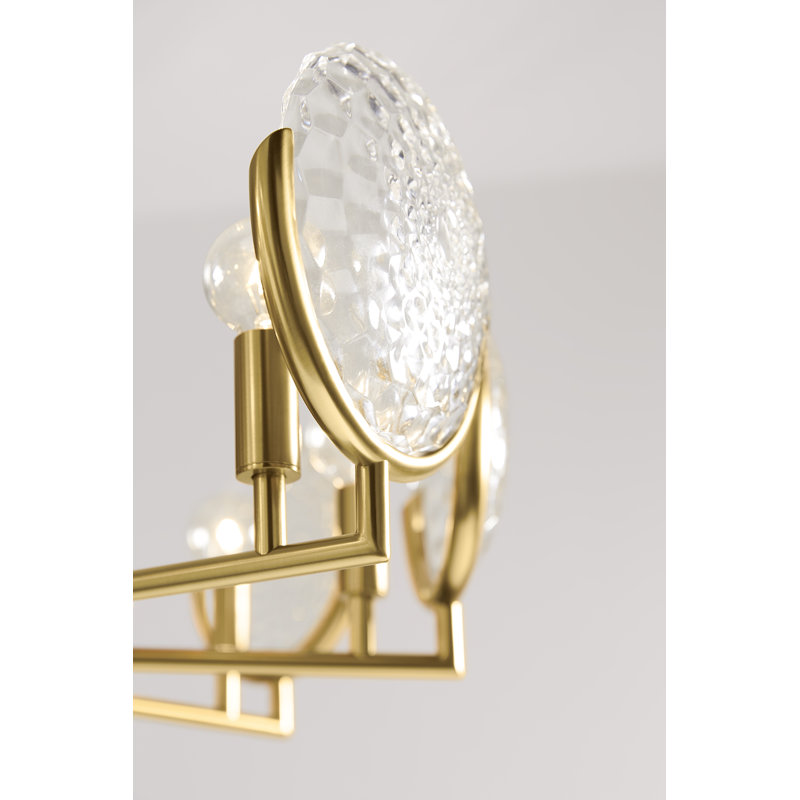Arendela 10 - Light Sputnik Modern Linear Chandelier, Brushed Brass