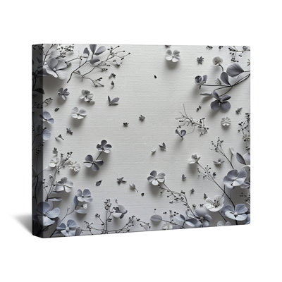 Paper Flowers Canvas Gallery Wrap - Floral Wall Decor in Many Sizes