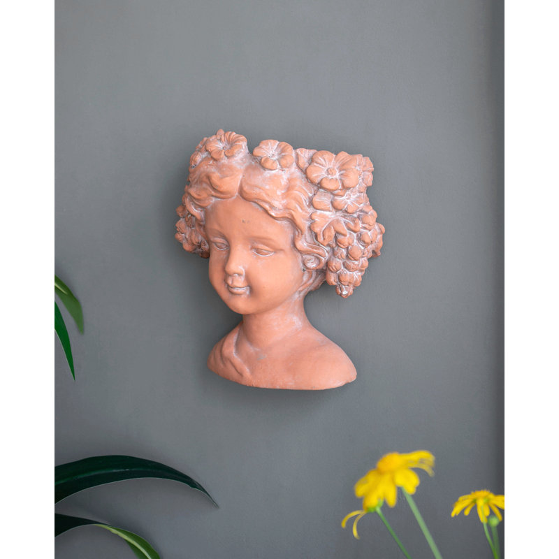 Visage Head Bust Planter, Brown - Home Wall Planter