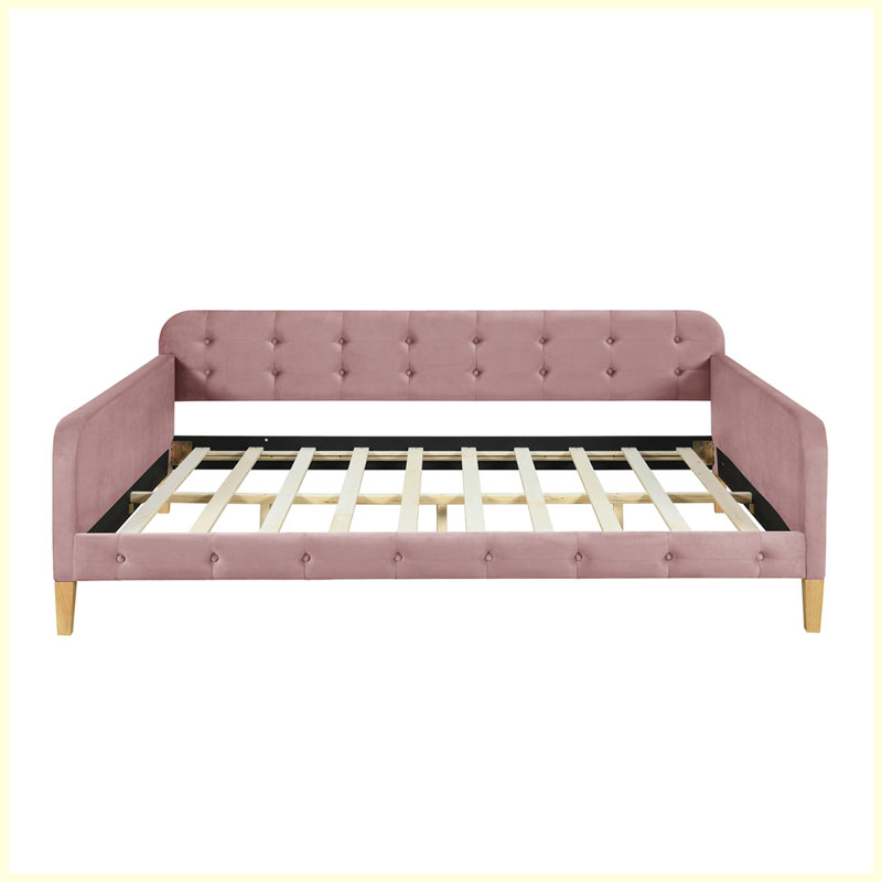 Upholstered Daybed with 4 Support Legs, Full / Double, Rubine
