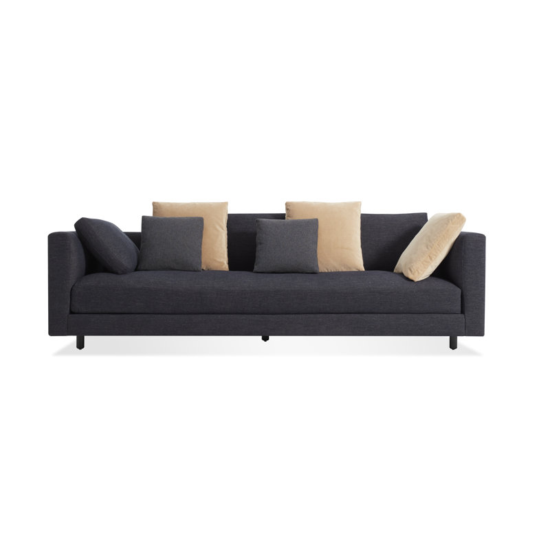 Hands Down Sofa, Tofte Navy Polyester Blend, 35" H x 94" W x 38" D, Camel Velvet/Sanford Navy Polyester Blend