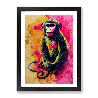 Paint Splash Monkey No.3 - Framed Print