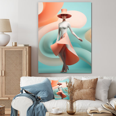 Pastel Spirals Woman Dress I - impressions sur toile tendance